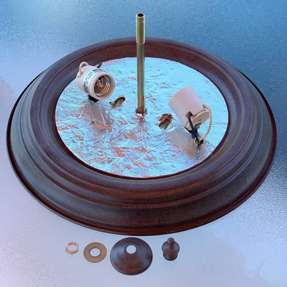 Bronze Colored and Frost White 2-Light Flush Mount Ceiling Light Fixture - Picture 4 of 6